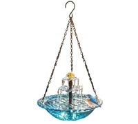 Solar Bird Bath, Hummingbird Bathing Bowl, Outdoor Garden Water Fountain, Patio Backyard Balcony Deck Courtyard Feature, Decorative Bird Feeder Bath, Relaxing Water Bowl for Gardeners Homeowners
