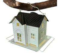 Solar Bird Feeder, Hangable Wild Feeder 8.27x6.69x6.3 inches, Squirrel-Proof Food Container, Material, Weather-Resistant Design, Ideal for Lawn Patio Backyard Feeding