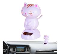 Solar boblehead Cat - Dancing Shaking Figurine, Dashboard Ornament | Solar Powered Car Interior Decoration Setup With Funny Cute Design, Creative Desk Display Accessory, Home Gift For Animal L