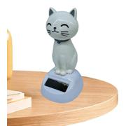 Solar boblehead Cat - Dancing Shaking Figurine, Dashboard Ornament | Solar Powered Car Interior Decoration Setup With Funny Cute Design, Creative Desk Display Accessory, Home Gift For Animal L