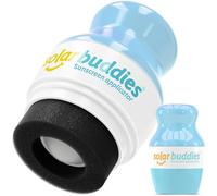 Solar Buddies Refillable Roll On Sponge Applicator For Kids, Adults, Families, Travel Size Holds 100ml Travel Friendly for Sunscreen, Suncream and Lotions (Full Blue)