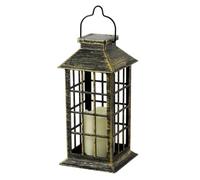 Solar Candle Lanterns, Solar Flameless Candleslanterns, 10.5x10.5x27cm Hanging Metal Light Ip44 Waterproof Powersource Lights, Garden Lantern for Patio, Fence, Tree, Table Wall