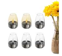 Solar Candle Wine Glass Table Lamp - 1.37x3.54x2.36 Inches Wine Glass Table Lamp |Solar Waterproof Candle Light | 6 Portable Candles Lights Tables Centerpiece | Led Night Light for Indoor & Outdoor