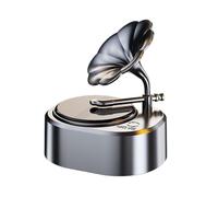 Solar Car Air Freshener - Rotating Phonograph Aromatherapy Diffuser, Long-Lasting Solar Powered Fragrance Decor, Vintage Record Player Car Ornament, Interior Scent Diffuser for Trucks Home Studios