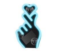 Solar Car Light - 11.8x10.2x0.4 Cm Wireless Vibration Sensor Lamp, Eco-Friendly Night Driving Warning Signal, Romantic Heart Decoration | Type-C Rechargeable Triangle Window Accessory For Men Women