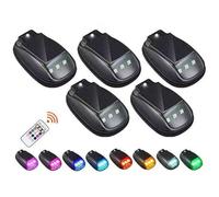 Solar Car Roof RGB Strobe Light with Remote Control, 2025 Upgrade Solar Cab Lights for Trucks, Wireless LED Strobe Lights, Wireless No Drill Roof Top Marker Lights, LED Clearance Light(5pc)