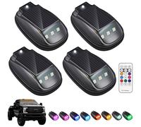 Solar Car Roof RGB Strobe Light with Remote Control, 2026 New 8 Colors Wireless LED Strobe Lights, Waterproof, for Motorcycle, Vehicle, Truck Use, Night Driving (4pcs)