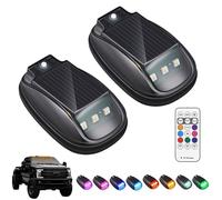 Solar Car Roof RGB Strobe Light with Remote Control, 2026 New 8 Colors Wireless LED Strobe Lights, Waterproof, for Motorcycle, Vehicle, Truck Use, Night Driving (2pcs)