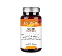 Solar Care Complex 360 - Peau Bronzage - Vitamine C + Beta Carotene + Cuivre + Collagene + Curcuma + 15 Vitamines - 30 Gélules Nutralie