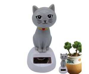 Solar Cat Toy Doll Dancing Cat Figure Car Ornament | Cute Solar Powered Swinging C-at Dashboard Decoration | Small Animated Bobble Dancer Car Dashboard Decor For Kids Boys Girls Children Women Men