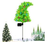 Solar Christmas Tree | Funny with Ground Stakes Crooked Tree Yard Decor | Solar Christmas Lights Outdoor Waterproof For Garden Pathway Patio Lawn Porch Raised Bed Party Holiday