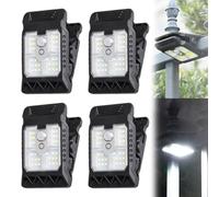 Solar Clip On Lights Outdoor, USB & Solar Powered Motion Sensor Clip Lights, Waterproof Portable Solar Light with Motion Sensor, for Garage, Garden, Home, Fence (4PCS)