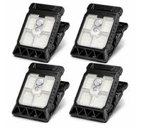 Solar Clip On Lights Outdoor with Motion Sensor, Waterproof Solar Clip Light, Portable Clamp LED Light, 3 Modes Wireless Light for Fence, Deck, Patio, Garage, Yard & Camping (4Pack)