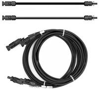 Solar Connection Cable 1 m 6 mm²,Black,with Two-Sided Plug,for PV Solar Panels,Made in Germany (6 mm² 1 m)