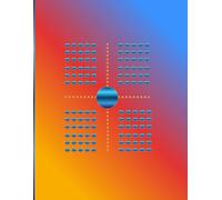 Solar Coordinates Studio Sketchbook: 120 Blank Pages | Large Format 8.5 x 11 Blank Sketchbook | Modern Geometric Cover in Blue, Orange and Gold