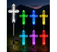 Solar Cross Garden Stake Color Changing LED Pathway Light