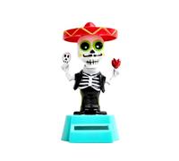 Solar Dancing Figurines, Shaking Head Skeleton, Dashboard Decoration, Auto Swing Ornament, BatteryFree Design, Perfect for Car Home Desk Windowsill, 10.5cm ABS