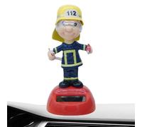 Solar Dancing Figurines, Sun Energy Swinging Firefighter Figure, 1.77x2.24x3.94 inches Novelty Photovoltaic Powered Desk Toy for Car Dashboard, Windowsill, Adults and Kids