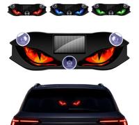 Solar Demon Eye LED Car Window Light, Dynamic Wireless Ambient Glow for Rear Glass, Solar Devil Eye LED Window Lights with Strong Suction Mount，A