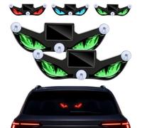Solar Demon Eye LED Car Window Light, Dynamic Wireless Ambient Glow for Rear Glass, Solar Devil Eye LED Window Lights with Strong Suction Mount，F*2