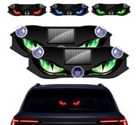 Solar Demon Eye LED Car Window Light, Dynamic Wireless Ambient Glow for Rear Glass, Solar Devil Eye LED Window Lights with Strong Suction Mount，C*2