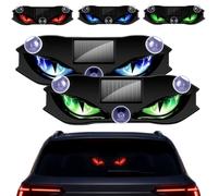 Solar Demon Eye LED Car Window Light, Dynamic Wireless Ambient Glow for Rear Glass, Solar Devil Eye LED Window Lights with Strong Suction Mount，B+C