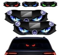 Solar Demon Eye LED Car Window Light, Dynamic Wireless Ambient Glow for Rear Glass, Solar Devil Eye LED Window Lights with Strong Suction Mount，B*2