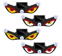 Solar Demon Eye Led Car Window Light, Solar and USB Powered Devil Eyes Light for Windshield, Devil Eye Animated Led Warning Light, Wireless No Drill, Waterproof, for SUV Truck Van (Mix)