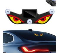 Solar Demon Eye LED Car Window Light,Waterproof Devil Eyes Wireless No Drill Suction Cup Warning Lights,USB Rechargeable Cars Dynamic Windshield Ambient Lamp for SUV,Truck,Van (B)
