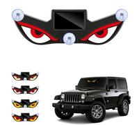 Solar Devil Eyes LED Car Window Light, Solar and USB Powered Devil Eyes Warning Lights with Vibration & Light Sensor, for Cars Windshield Rear Window, Animated Neon Accent Lamp Decor Gifts (#B-1pcs)