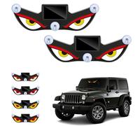 Solar Devil Eyes LED Car Window Light, Solar and USB Powered Devil Eyes Warning Lights with Vibration & Light Sensor, for Cars Windshield Rear Window, Animated Neon Accent Lamp Decor Gifts (#A-2pcs)