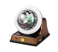Solar Disco Ball Light - Rouleau de fête rotatif, balise à gazon multicolore | Orbe ambiant chargé avec LED de recyclage de couleur et mécanisme de rotation à 360 degrés, idéal pour les