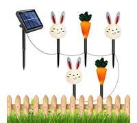 Solar Easter Lights - Waterproof Bunny Carrot Pathway Stakes, Outdoor Decorative Garden Set | Festive Landscape Lighting For Patio Porch Lawn Walkway Courtyard Holiday Party Decor