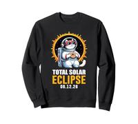 Solar Eclipse 2026 Chat Portant des Lunettes d'éclipse Solaire Sweatshirt