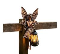 Solar Fairy Garden Statue Resin Lantern Light for Outdoor Decor
