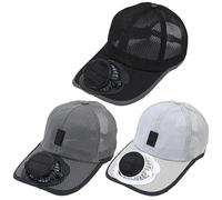Solar Fan Hat, Sun Hat with Solar-Powered Cooling Fans, Breathable Mesh Cap, Heat-Reducing Design, for Outdoor Work Gardening Hiking Construction Beach Sports Use Adjustable, A Size Fits All