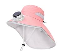 Solar Fan Hat - Wide Brim Bucket Hat with Cooling Fan, Breathable Outdoor Sun Protection Headwear, Rechargeable Ventilation Sports Hats, Portable Cooling Cap, Outdoor Gear for Kids Girls Beach Fishing