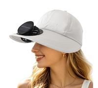 Solar Fan Sun Hat for Women - USB Rechargeable Outdoor Cooling Fan Cap | UV Protection Quick-Drying Open Top Baseball Hat | Ponytail Friendly Breathable Summer