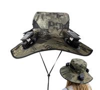 Solar Fan Sun Hat - Multi Head Cooling Hat System, UV Shield Wide Brim Ventilation Cap, Eco Powered Airflow Headgear | Durablee Adjustable Outdoor Protection Equipment for Trekking Farming Gardening