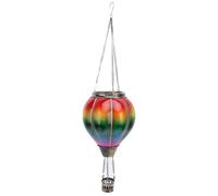 Solar Fire Balloon Lantern | Metal Outdoor Hanging Flame Illumination for Garden / Patio / Pathway | Weather Protective Solar Powered with Auto On / Off (C Type)