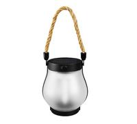 Solar Flame Lights, Flickering LED Garden Lantern, Rope Handle Design, Solar Powered, Rechargeable Battery for Yard, Patio, and Camping, 5.71x4.92x4.92 Inches