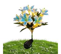 Solar Flower Lights- Waterproof Solar Lights Outdoor, 7 Head Artificial Lily Lamp With Stake | For Garden Patio Yard Wedding Balcony Walkway Park Terrace Suitable For Outdoor Decoration Of Gardens