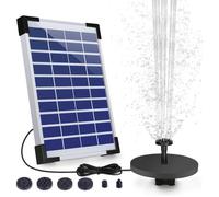 Solar Fontaine de Jardin Solaire, Batterie intégrée, débit 500 l/h, Bain d'oiseaux, Poissons et décoration de Jardin 5,5 W