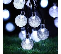 Solar Garden Fairy Lights 50 LED Outdoor Crystal Ball Fairy Fairy Lights Waterproof 24ft Decorative Lighting for Garden,Patio,Yard,Christmas (White)