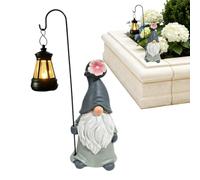 Solar Garden GNOME Funny Resin Sculpture with Lantern