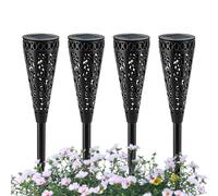 Solar Garden Lights, 4 Pieces LED Hollow Out Waterproof Yard Art