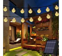 Solar Garden Lights 50 LED Outdoor Crystal Ball Fairy Fairy Lights Waterproof 24 Ft Decorative Lighting for Garden,Patio,Yard,Christmas (Warm White)