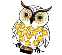 Solar Garden Lights - Metal Art LED Wall Decor, 22x24cm Cute Butterfly Solar Lights for Yards, Weather-Resistant Iron Frame with Automatic Sensor, Exterior Lighting Piece for Illuminating Walkways