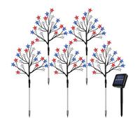 Solar Garden Lights, Patriotic Star Lamps, Dusk To Dawn Stake Lights, Solar Path Illumination, Decorative Outdoor Lighting for Garden Yard Driveway Backyard Homeowners Landscapers Holiday 78.74 inches