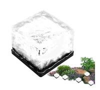 Solar Garden Lights - PP Glass 2.76 X 2.76 X 1.97 Inch Waterproof Solar | Brick Light, 600mAh Battery 1 LED Outdoor Ground Lamp | Pathway Light | For Lawn Pond Patio Driveway Walkway Decoration